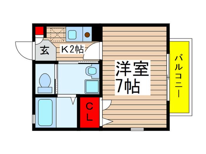 メゾンウッズ(1K/2階)の間取り写真