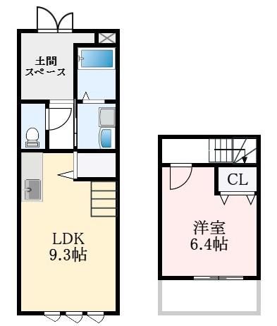 フジパレススリーハーブスほたる(1LDK/1階)の間取り写真