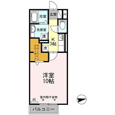 サクラーレ和泉(1K/2階)の間取り写真