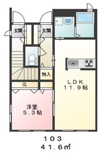 JR武蔵野線 府中本町駅 徒歩5分 2階建 築13年(1LDK/1階)の間取り写真