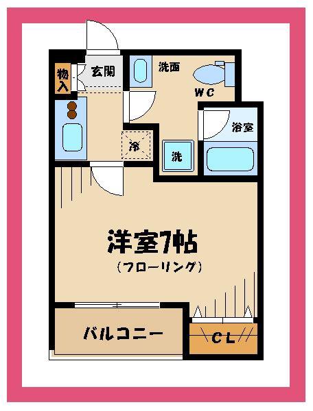 スパシエ アルカーノ府中(1K/3階)の間取り写真