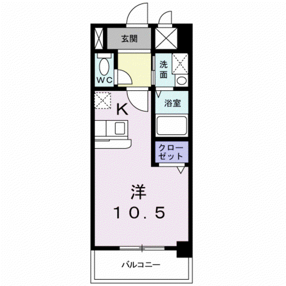 アイワマンション(1K/4階)の間取り写真