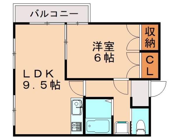 THE SQUARE・ORIO RESIDENCE(1LDK/2階)の間取り写真
