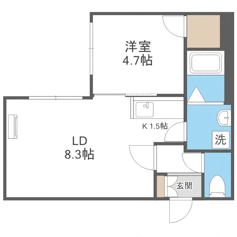 グラシアス大通(1LDK/5階)の間取り写真
