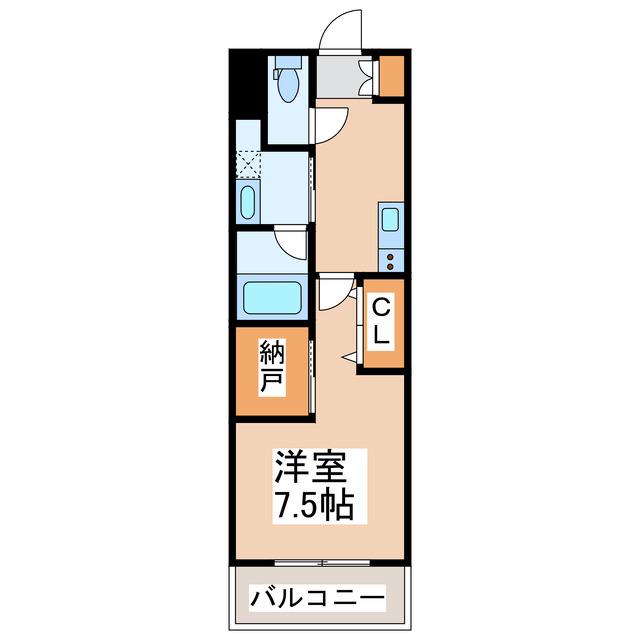 QREST熊本船場(1K/14階)の間取り写真