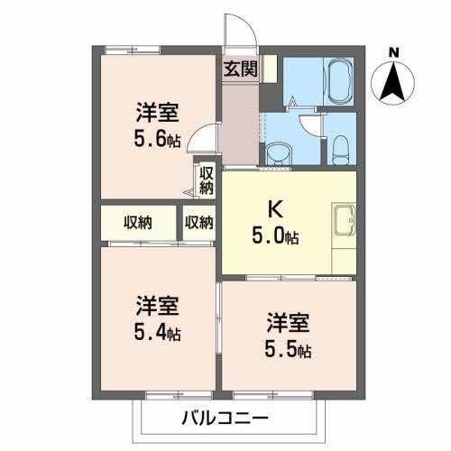 ロードハウス(3K/1階)の間取り写真