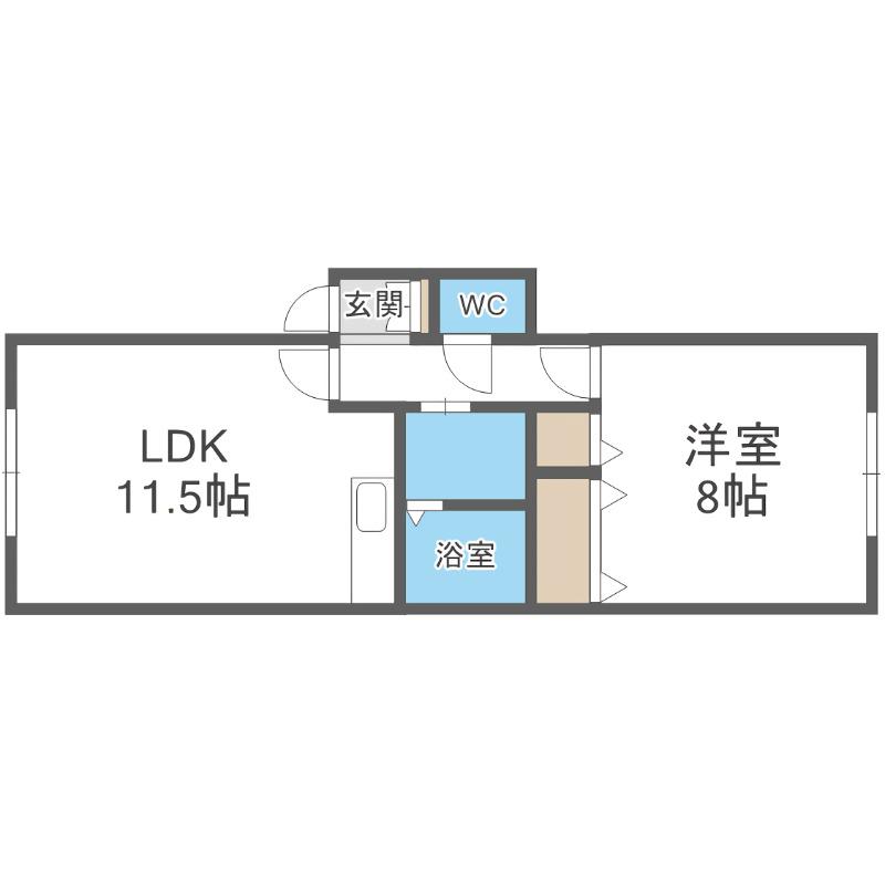 ノースハイム23(1LDK/2階)の間取り写真