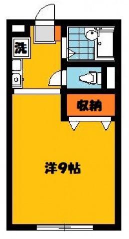 ホワイトローズⅡ(ワンルーム/2階)の間取り写真
