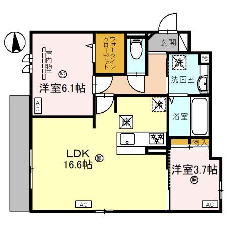 スペチアーレ堺東(2LDK/2階)の間取り写真