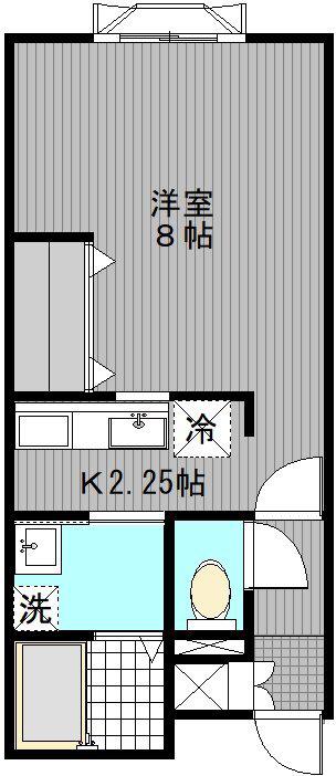 グランドミラージュI(1K/1階)の間取り写真