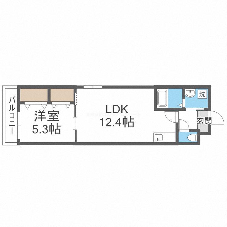フジパレス塚本(1LDK/1階)の間取り写真