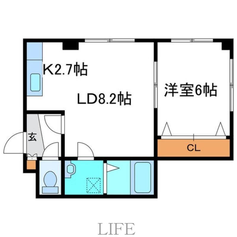 パルコートDEN月寒中央(1LDK/4階)の間取り写真