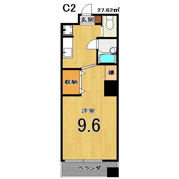 スクリーン3233(1K/2階)の間取り写真
