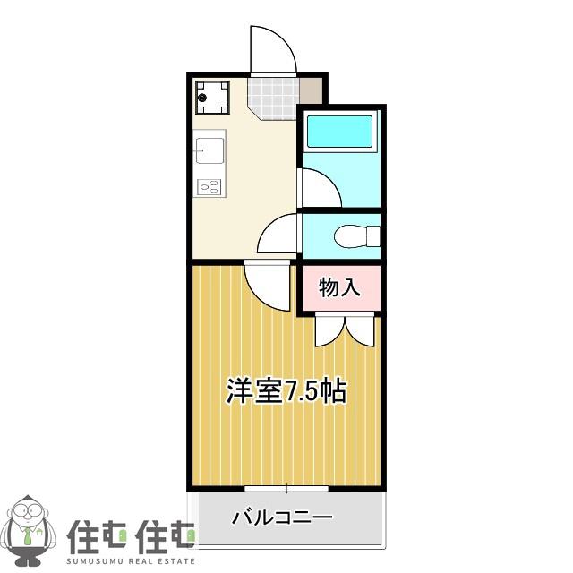 GBII(1K/4階)の間取り写真
