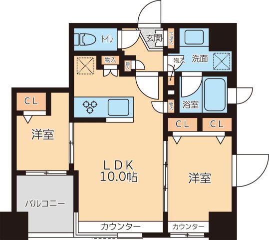 グランカーサ文京千石(2LDK/8階)の間取り写真