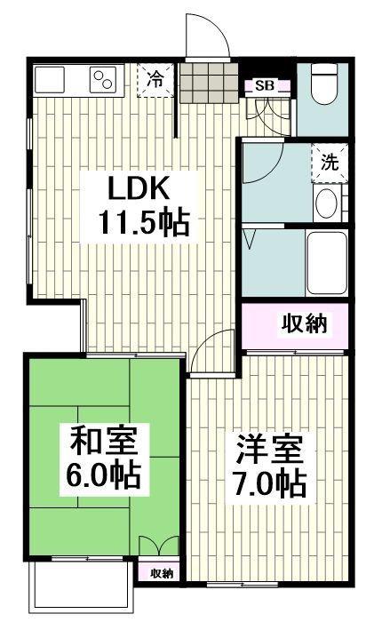 フェリース鎌倉(2LDK/2階)の間取り写真