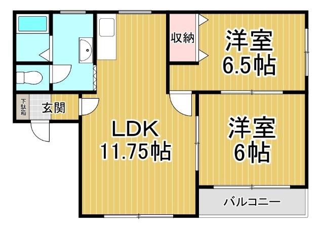 コーポ慶星(2LDK/2階)の間取り写真
