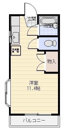 エスポワールII(1K/1階)の間取り写真