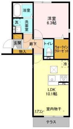 アステールピュールM(1LDK/2階)の間取り写真