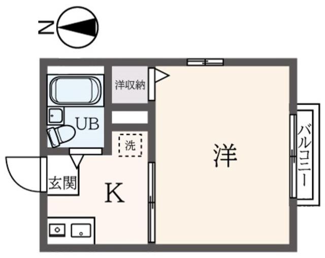 シティハイム アオバハイツ(1K/2階)の間取り写真
