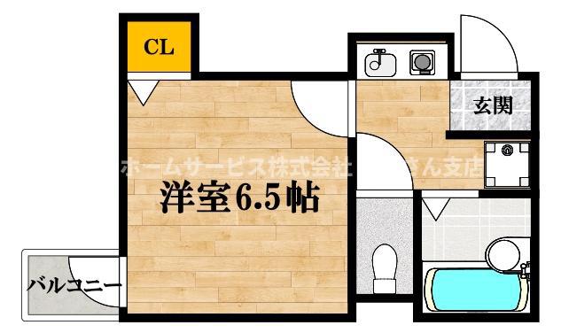 エムズビレッジ(1K/3階)の間取り写真