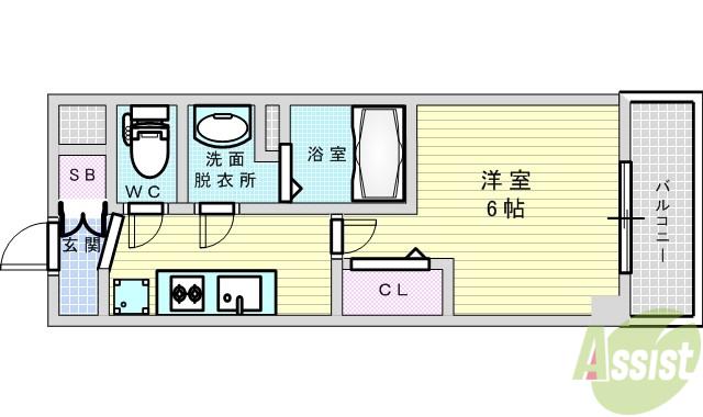 プレサンス新大阪ストリーム(1K/4階)の間取り写真