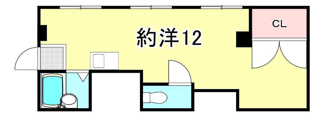 29ハイツ(ワンルーム/3階)の間取り写真