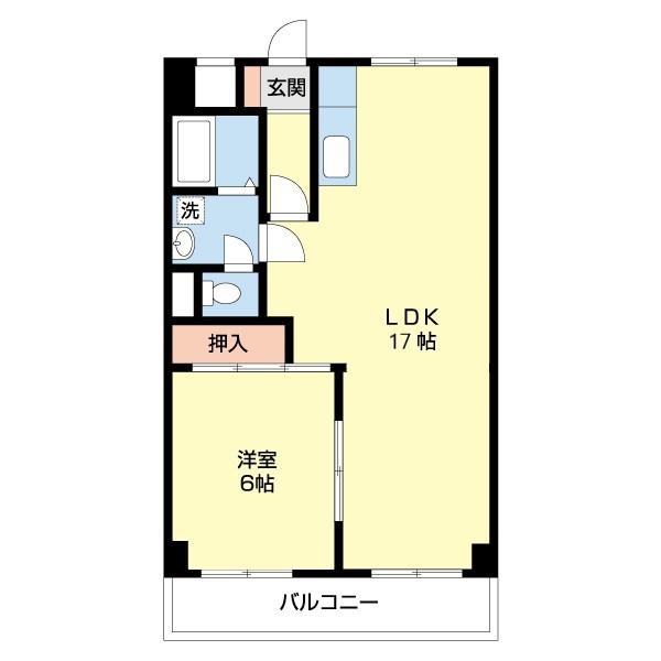 第2ルネみなと(1LDK/5階)の間取り写真