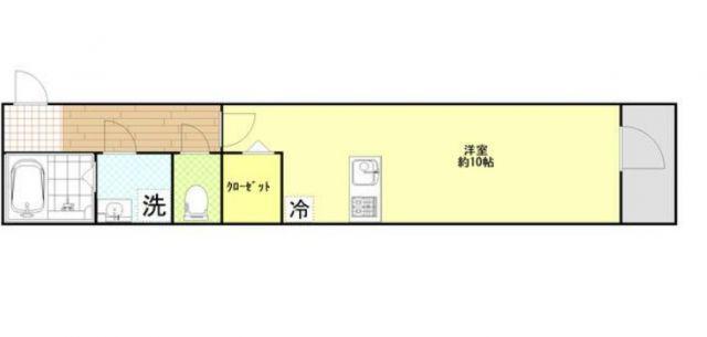 SGクレスト千間台西I(ワンルーム/3階)の間取り写真