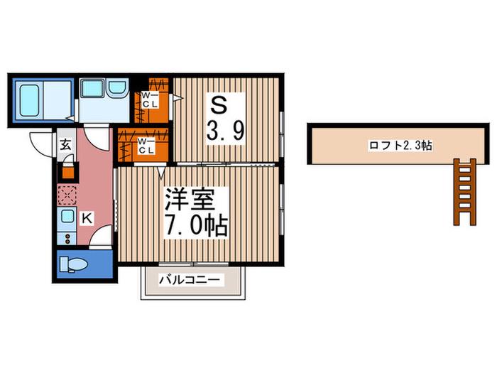 OPERATION BONHEUR 草加松原(1SK/3階)の間取り写真