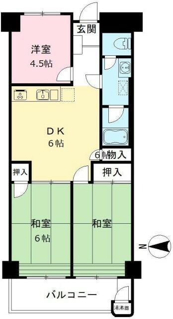 めじろ台ハイム(3DK/9階)の間取り写真