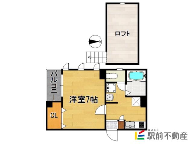 イル・グラッツィア大濠西I(1K/3階)の間取り写真