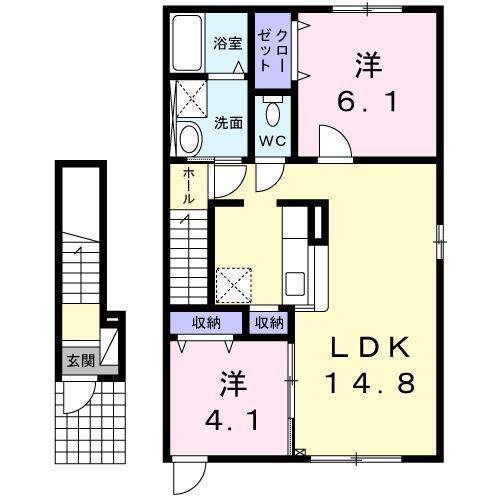 COMMUNITY沼ノ端I(2LDK/2階)の間取り写真