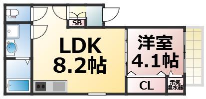 M MIRAI林寺(1LDK/3階)の間取り写真