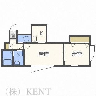 ピースハーモニーウエストIII(1LDK/2階)の間取り写真