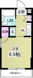 モンシャトー松戸II(ワンルーム/4階)の間取り写真