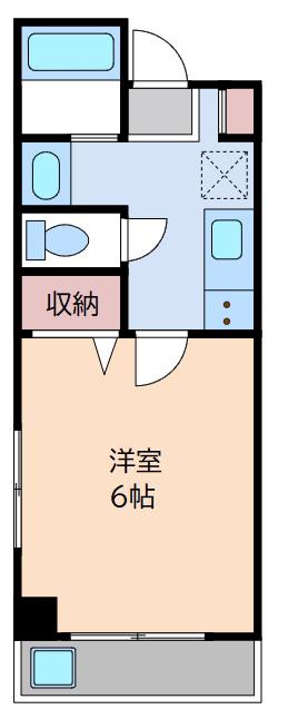 中原ビル(1K/2階)の間取り写真