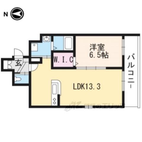 メゾン妙法院(1LDK/3階)の間取り写真
