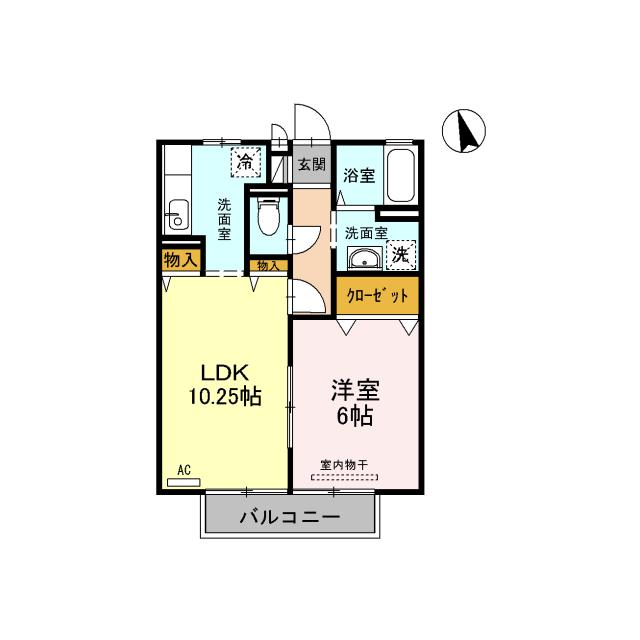 D-ROOM サンハイムKOIKE(1LDK/1階)の間取り写真