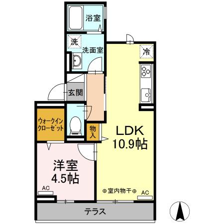 パピヨン(1LDK/3階)の間取り写真