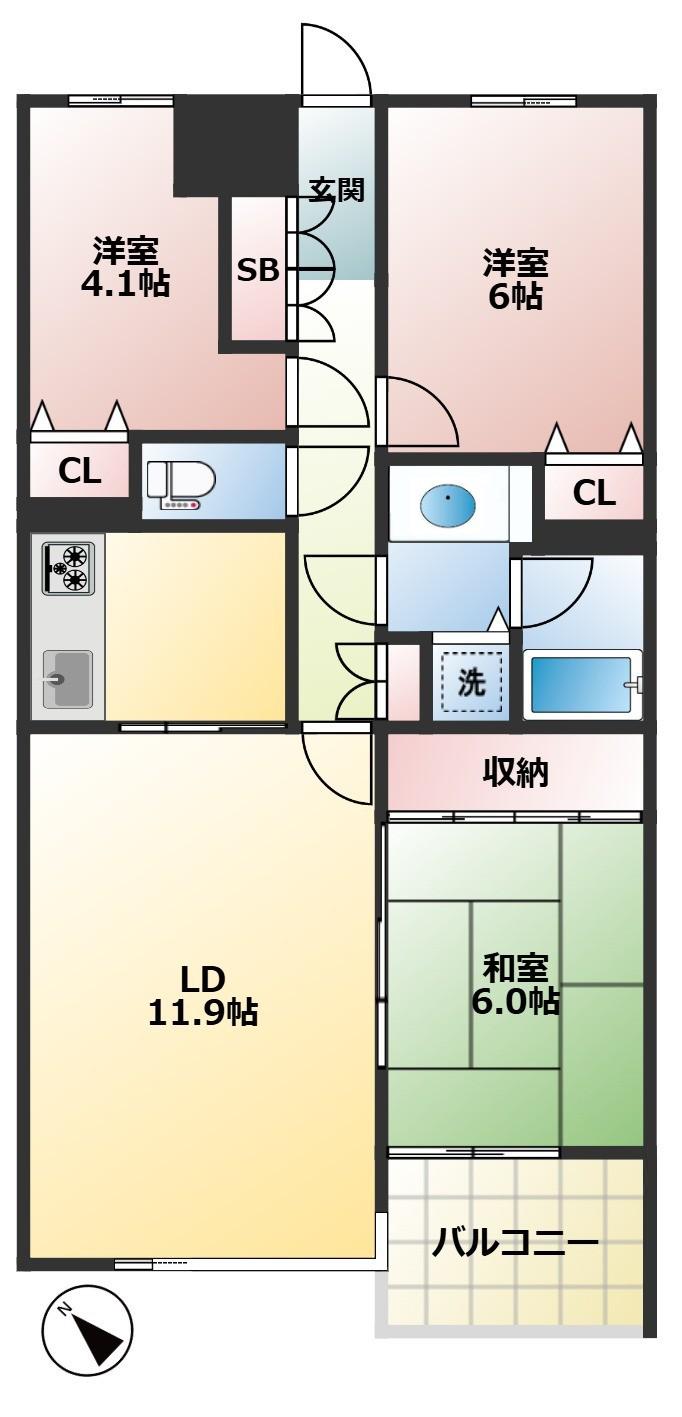 LANAI COURT CLASSIC(3LDK/1階)の間取り写真