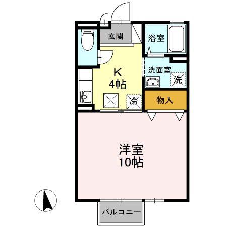 ウィルコート水道橋C(1K/2階)の間取り写真