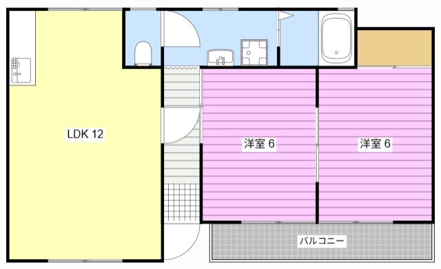 陽だまりのブルーファミリア (2LDK/1階)の間取り写真