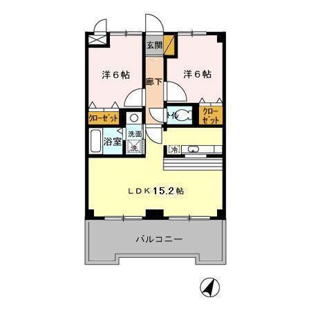 クレスタ妙典(2LDK/5階)の間取り写真