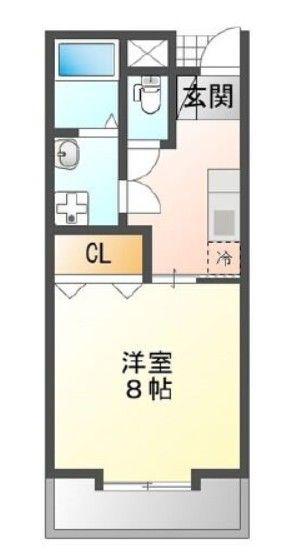 フォーシーズン青葉(1K/3階)の間取り写真