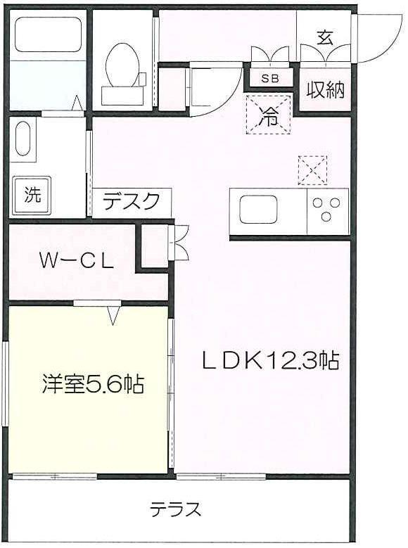 MITTEDORF(1LDK/1階)の間取り写真