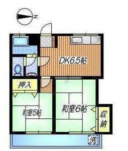 コーポみなと(2DK/2階)の間取り写真