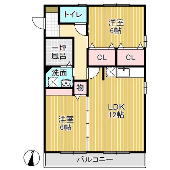 グレイス戸出(2LDK/1階)の間取り写真