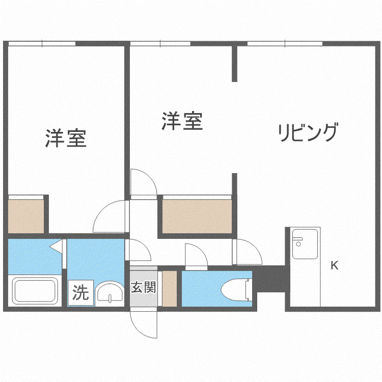 クラブノース32(2LDK/3階)の間取り写真