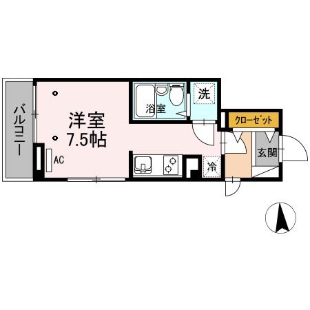 リヴェール狸穴(ワンルーム/3階)の間取り写真